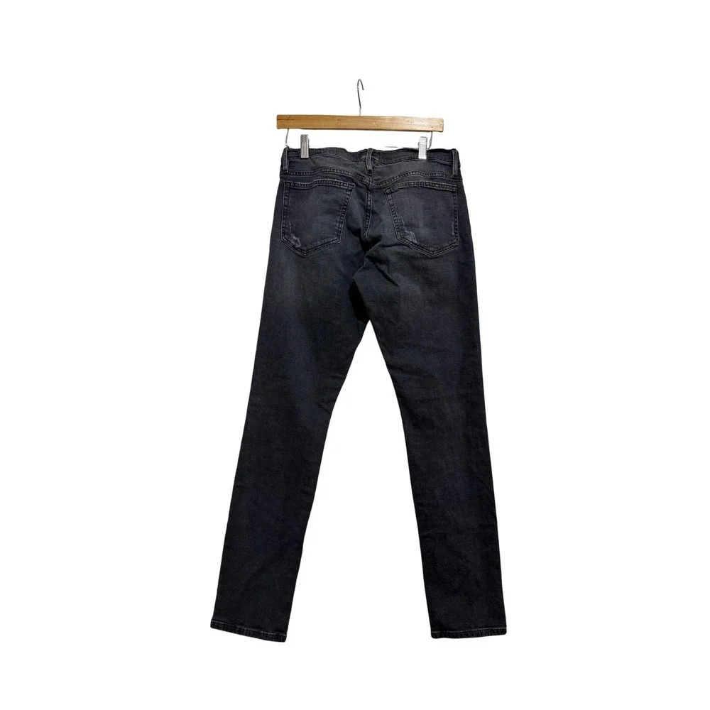 FRAME L'Homme Skinny Jeans Mens 31 Black Oak Rips‎ Distressed LMHKB786 Grey